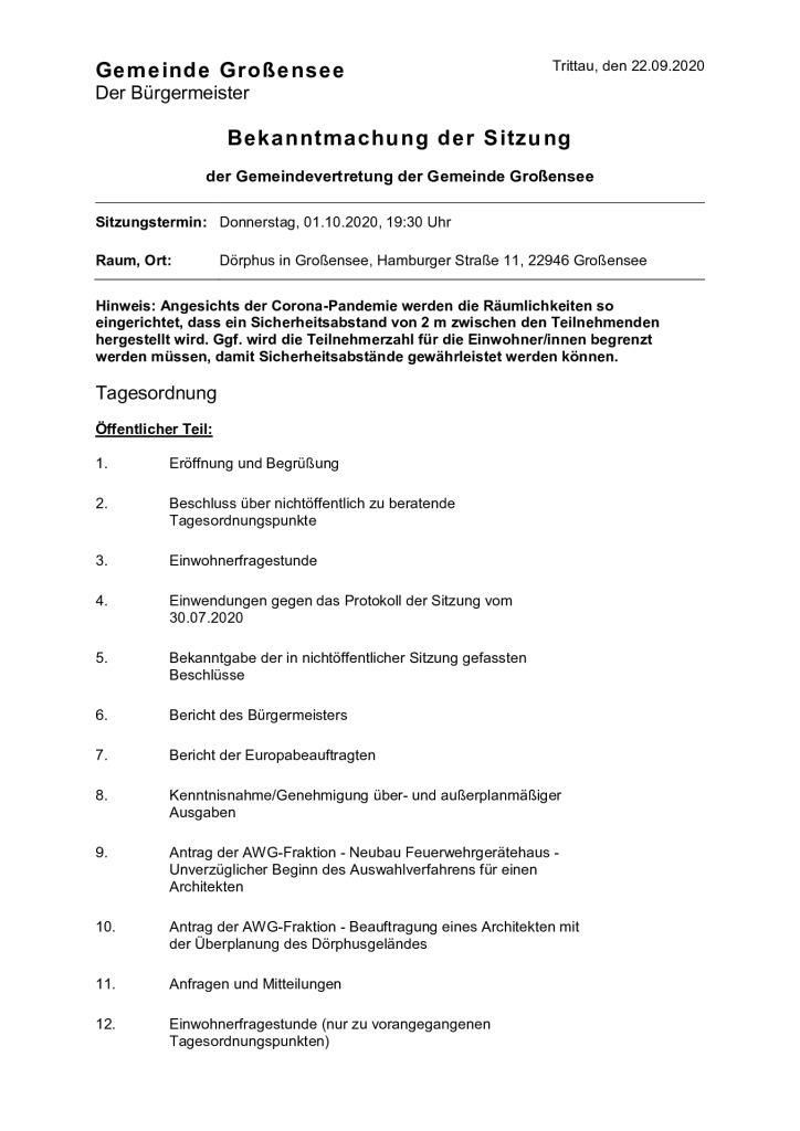 thumbnail of 2020-10-01 GV Großensee Bekanntmachung