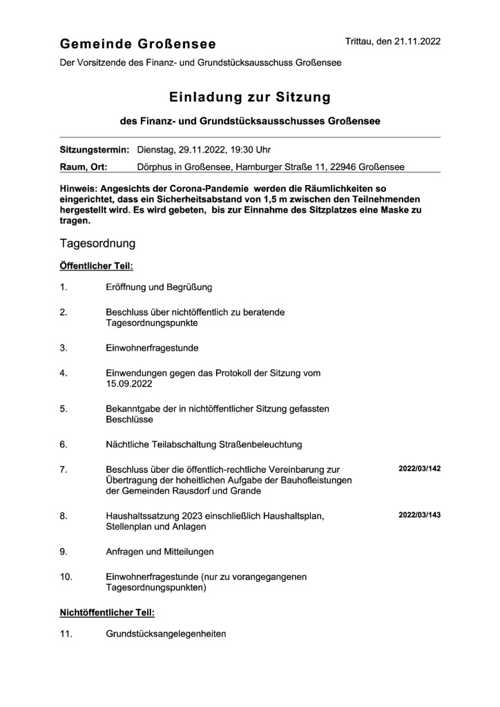 thumbnail of 2022-11-29 Einladung Finanz- und Grundstücksausschuss