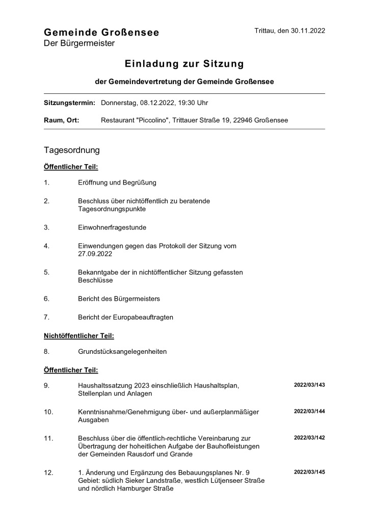 thumbnail of 2022-12-08 Einladung zur Sitzung der Gemeindevertretung